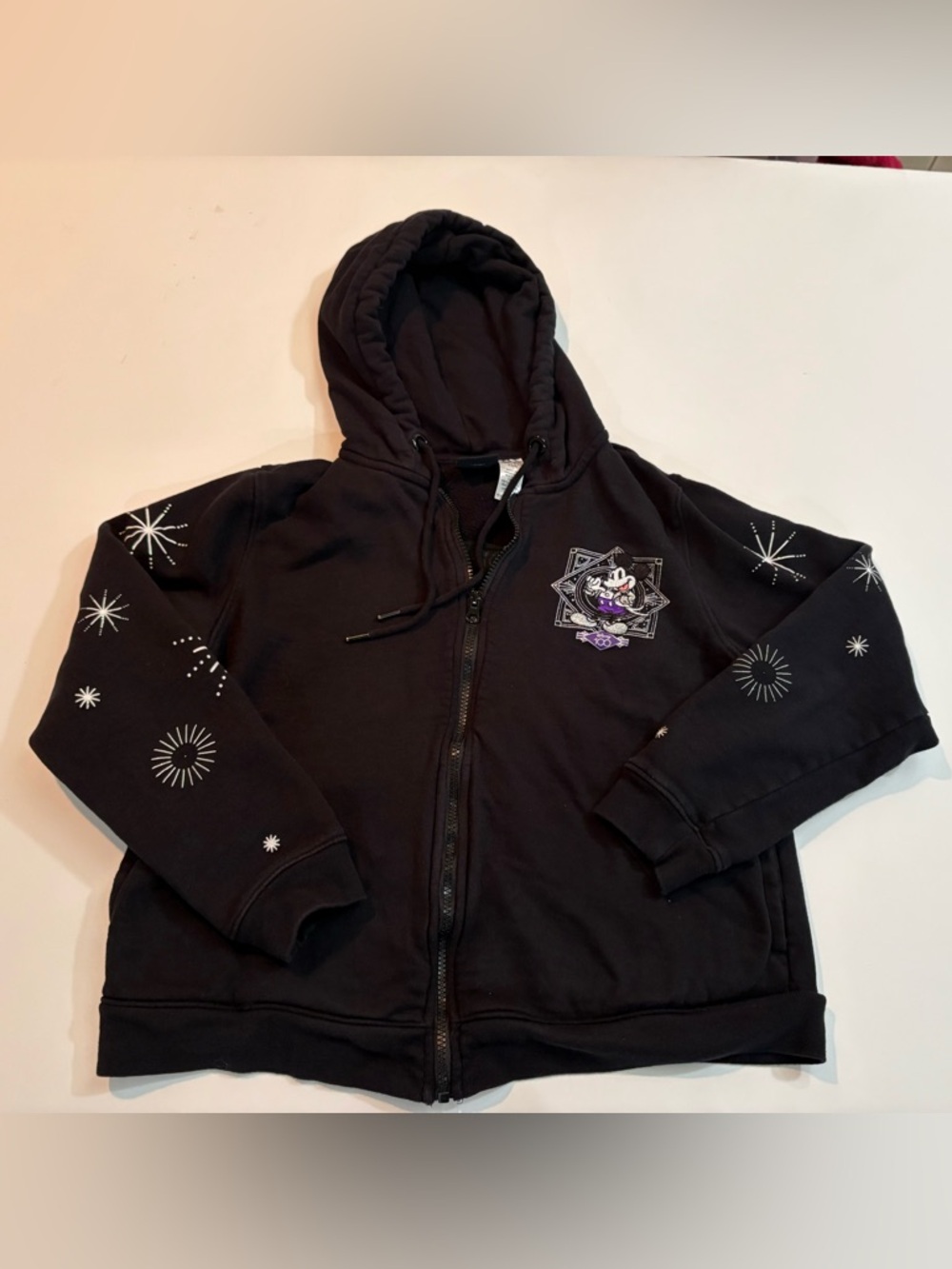 Disney Black Zip-Up Hoodie with Minnie Graphic